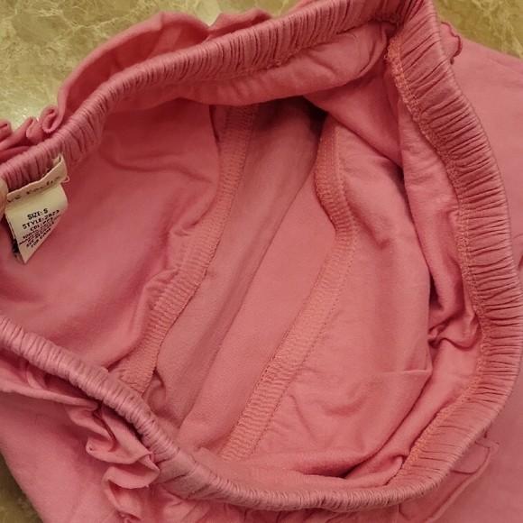 Love Rocks Cotton Pink Ruffled Top, S - Picture 5 of 6